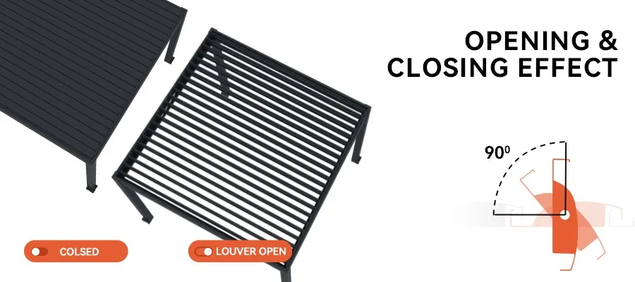 26228-Waterproof louvered pergola kit-2