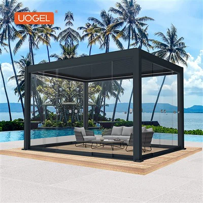 Pergola teilatu eta pantailekin